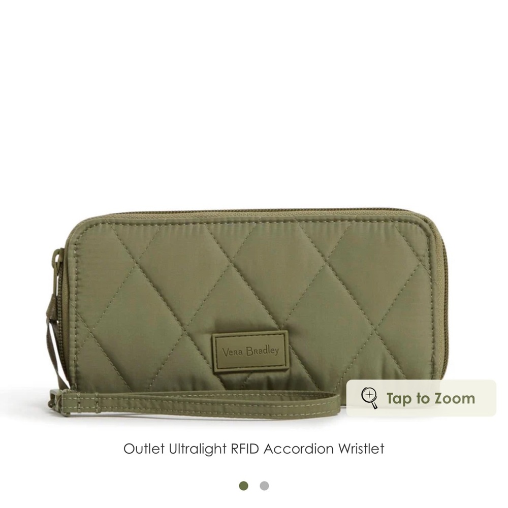 Vera Bradley Sage Quilted Wristlet - Picture 2 of 5